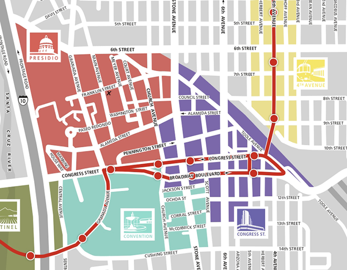 Map of El Presidio Historic District